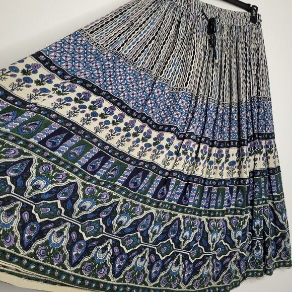 Vintage sag Harbour purple blue mixed print grunge maxi skirt size large - Picture 2 of 7